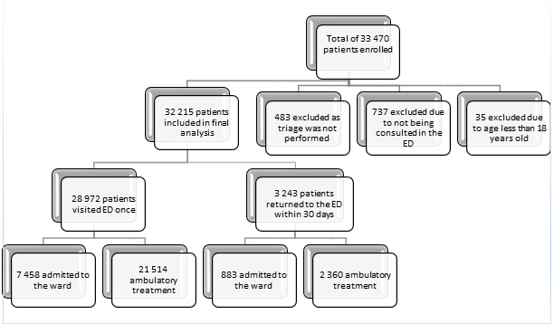 Flowchart demonstrating the enrolment of study subjects.